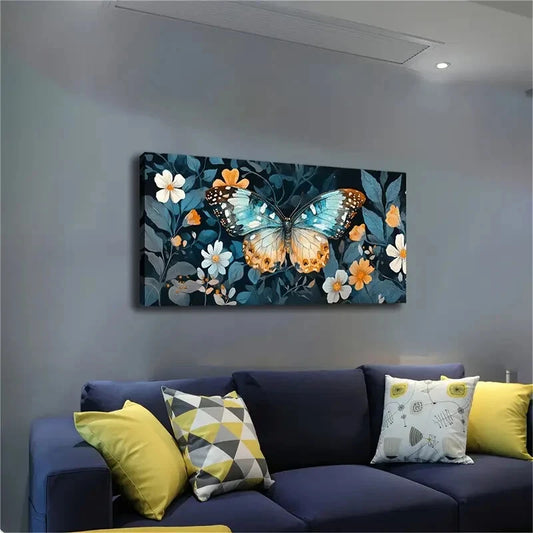 Modern Minimalist Butterfly Wall Art Canvas Office Home Room Framed 120x60cm