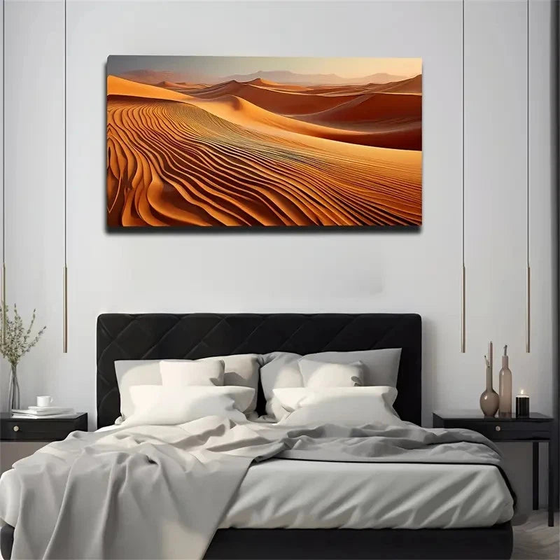 Bold Desert Brushstroke Wall Art Canvas Office Home Room Framed 120x60cm