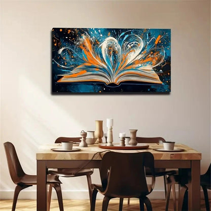 Colorful Books Suitable Deco Wall Art Canvas Office Home Room Framed 120x60cm