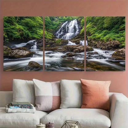 3pcs Torc Waterfall Killarney National Park Travel Metal Print Ready to Hang Art - Bella Home Decor