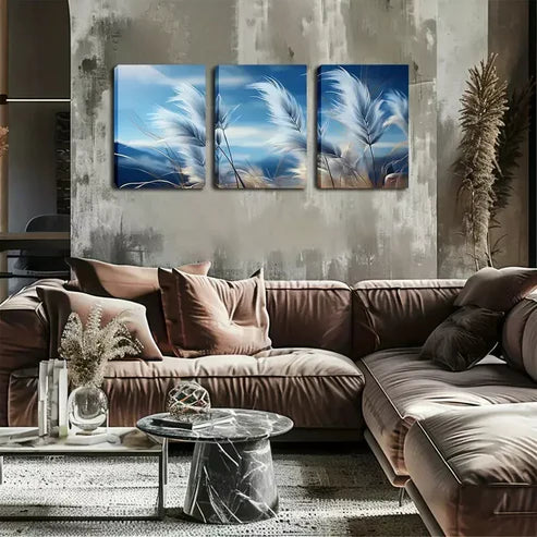 3pcs Outdoor Wild Reed Wall Art Canvas Unframed - High Quality Print 100% Australian Made Wall Canvas