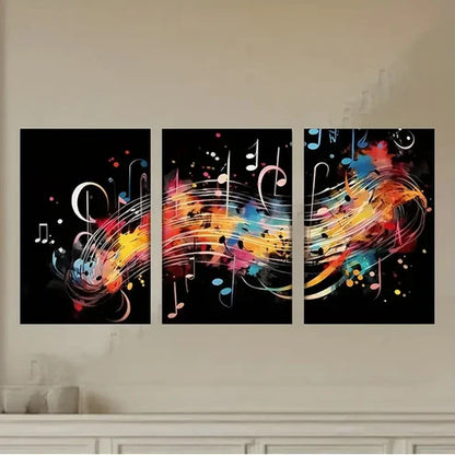3pcs abstract music background Wall Art Set Canvas Unframed - High Quality Print 100% Australian Made Wall Canvas - Bella Home Decor
