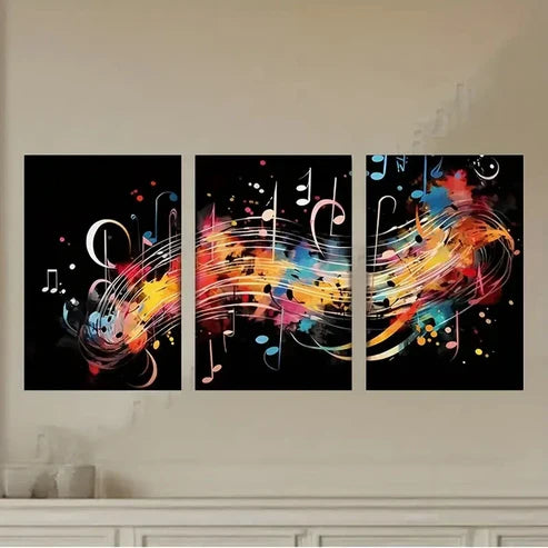 3pcs abstract music background Wall Art Set Canvas Unframed - High Quality Print 100% Australian Made Wall Canvas