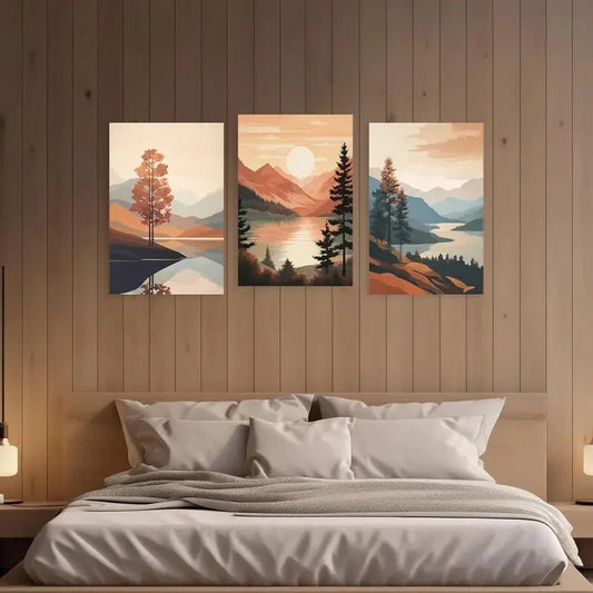 3pcs Minimalist Bohemia Picture Metal Print Ready to Hang Art