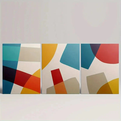 3pcs Geometric Abstract Minimalist Landscape Metal Print Ready to Hang Art - Bella Home Decor