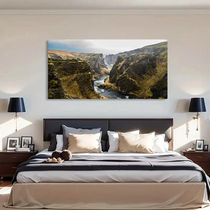 Cliff & Mountains Modern Decor Wall Art Canvas Office Home Room Framed 120x60cm