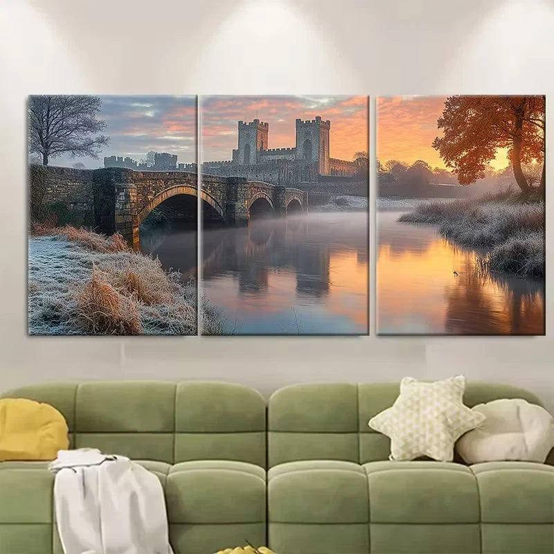 3pcs Durham Castle & Cathedral Metal Print Ready to Hang Art - Bella Home Decor
