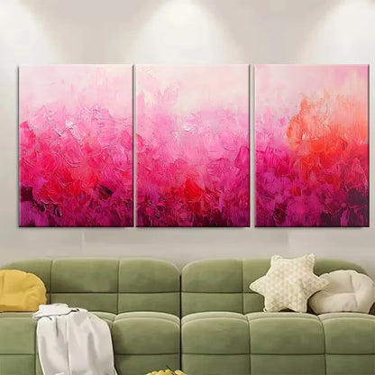 3pcs Abstract Bright Textured Palette Metal Print Ready to Hang Art - Bella Home Decor
