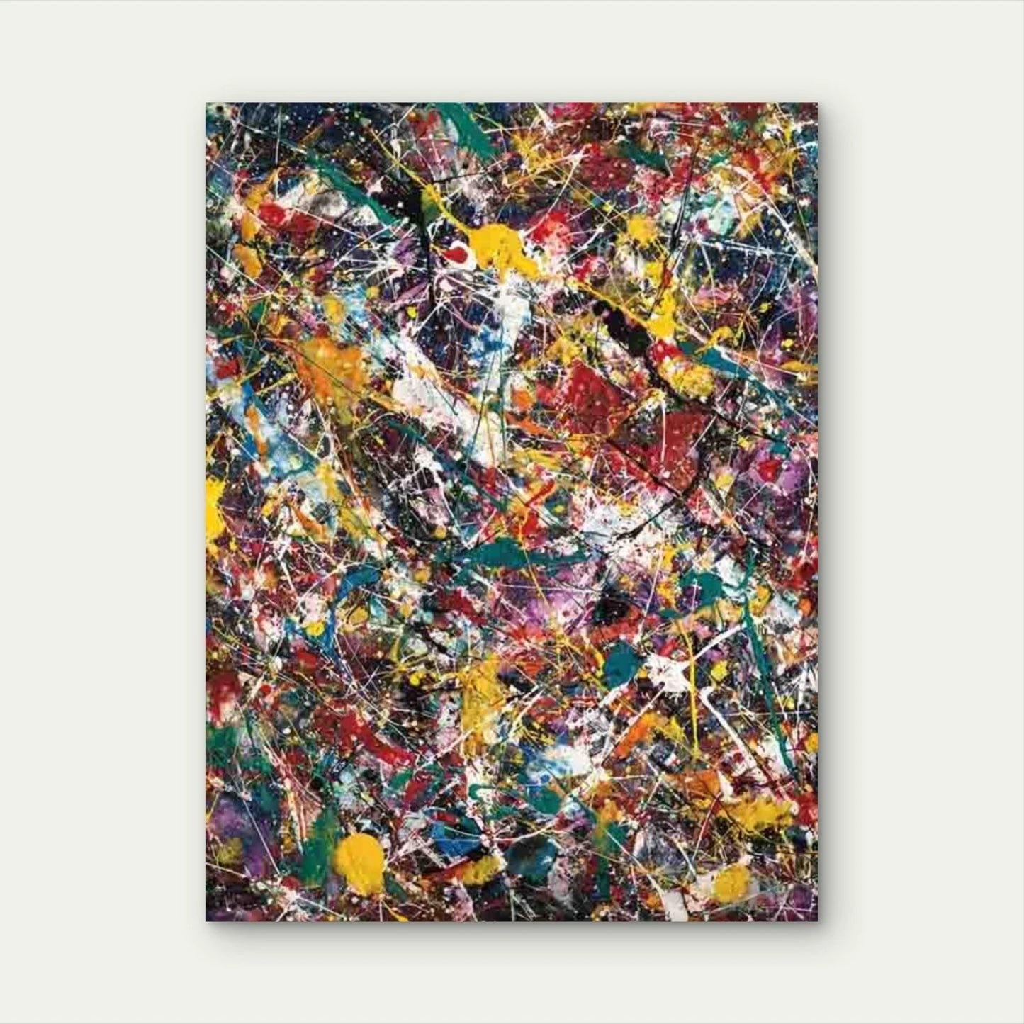 Jackson Pollock Style Abstract Splatter Art Metal Print Ready to Hang