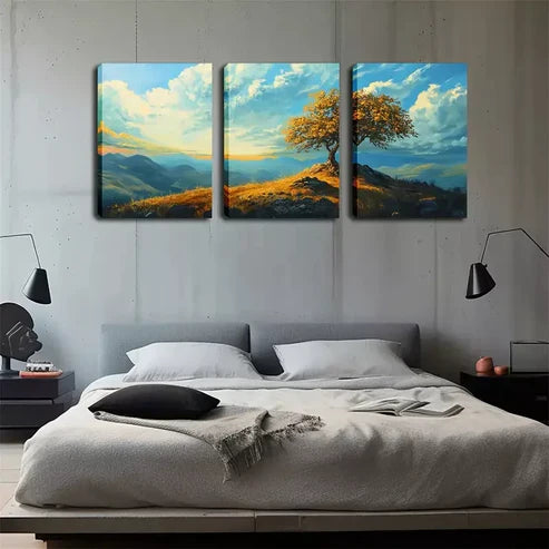 3pcs Towering Tree, Attractive Artwork Wall Art Canvas Unframed - High Quality Print 100% Australian Made Wall Canvas