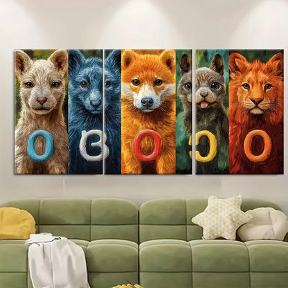 3pcs Educational Animal Number Art Metal Print Ready to Hang Art - Bella Home Decor