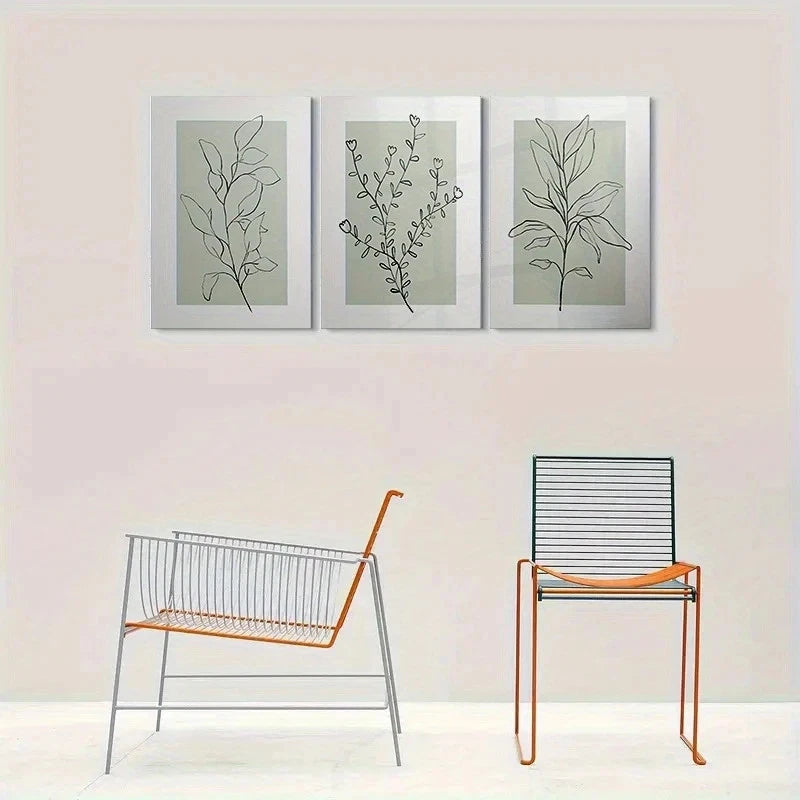 3pcs Abstract Painting Modern Metal Print Ready to Hang Art - Bella Home Decor