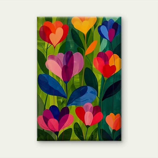 Hearty Blooms Abstract Floral 60x90cm Metal Print Ready to Hang