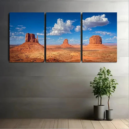 3pcs Triptych Mountain Formation Wall Art Set Canvas Unframed - High Quality Print 100% Australian Made Wall Canvas
