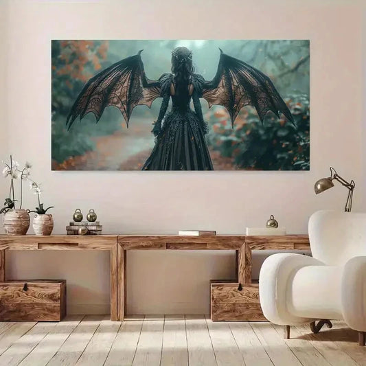 Gothic Vampire Mystical Forest Wall Art Canvas Office Home Room Framed 120x60cm