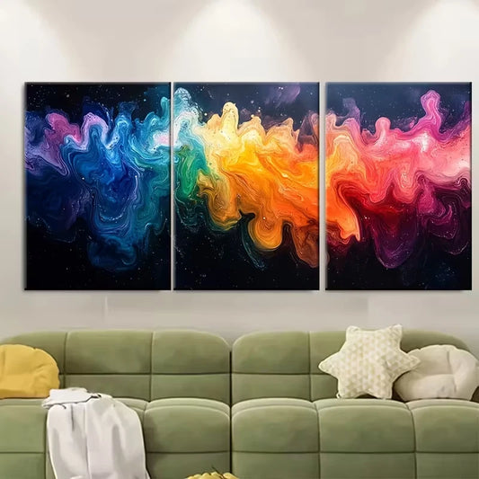 3pcs Minimalist Beach Chair Parasol Metal Print Ready to Hang Art