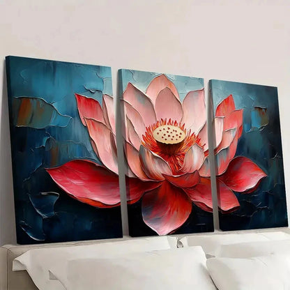 3pcs Original for Lotus Flower  OL   Wall Art Set Canvas Framed 40x60cm - High Quality Print 100% Australian Made Wall Canvas Ready to Hang