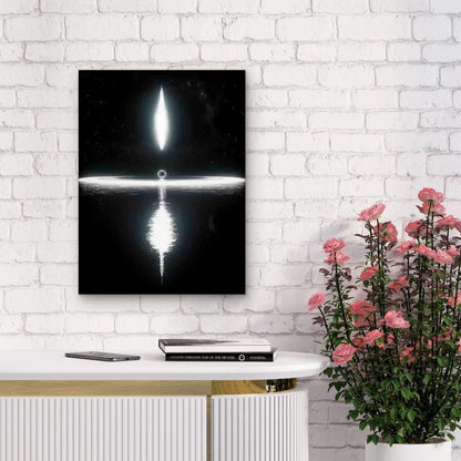 Black Hole Light & Shadow Art 40x60cm Metal Print Ready to Hang - Bella Home Decor