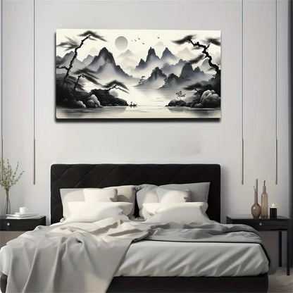 Chinese Landscape Wall Art Canvas Office Home Room Framed 120x60cm