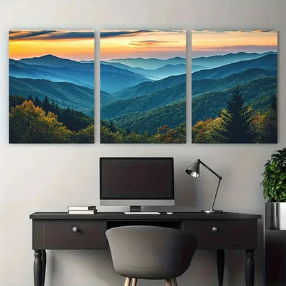 3pcs Great Smoky Mountain National Park Tennesse Wall Art Canvas Unframed - High Quality Print 100% Australian Made Wall Canvas