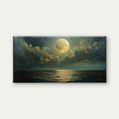 Ocean & Mysterious Clouds Wall Art Canvas Office Home Room Framed 120x60cm