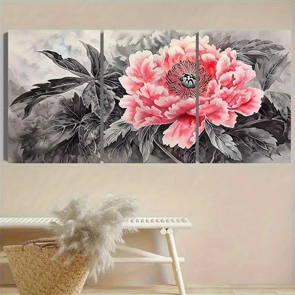 3pcs Pink Peony Watercolor Wall Art Set Canvas Framed 60x90cm - High Quality Print 100% Australian Made Wall Canvas Ready to Hang - Bella Home Decor