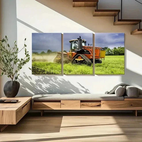 3pcs Extra Large Modern Tractor Pasture Wall Art Canvas Unframed - High Quality Print 100% Australian Made Wall Canvas