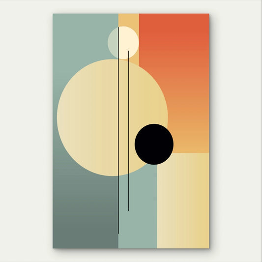 Minimalist Mid-Century Geometric Abstract 40x60cm Metal Print Ready to Hang