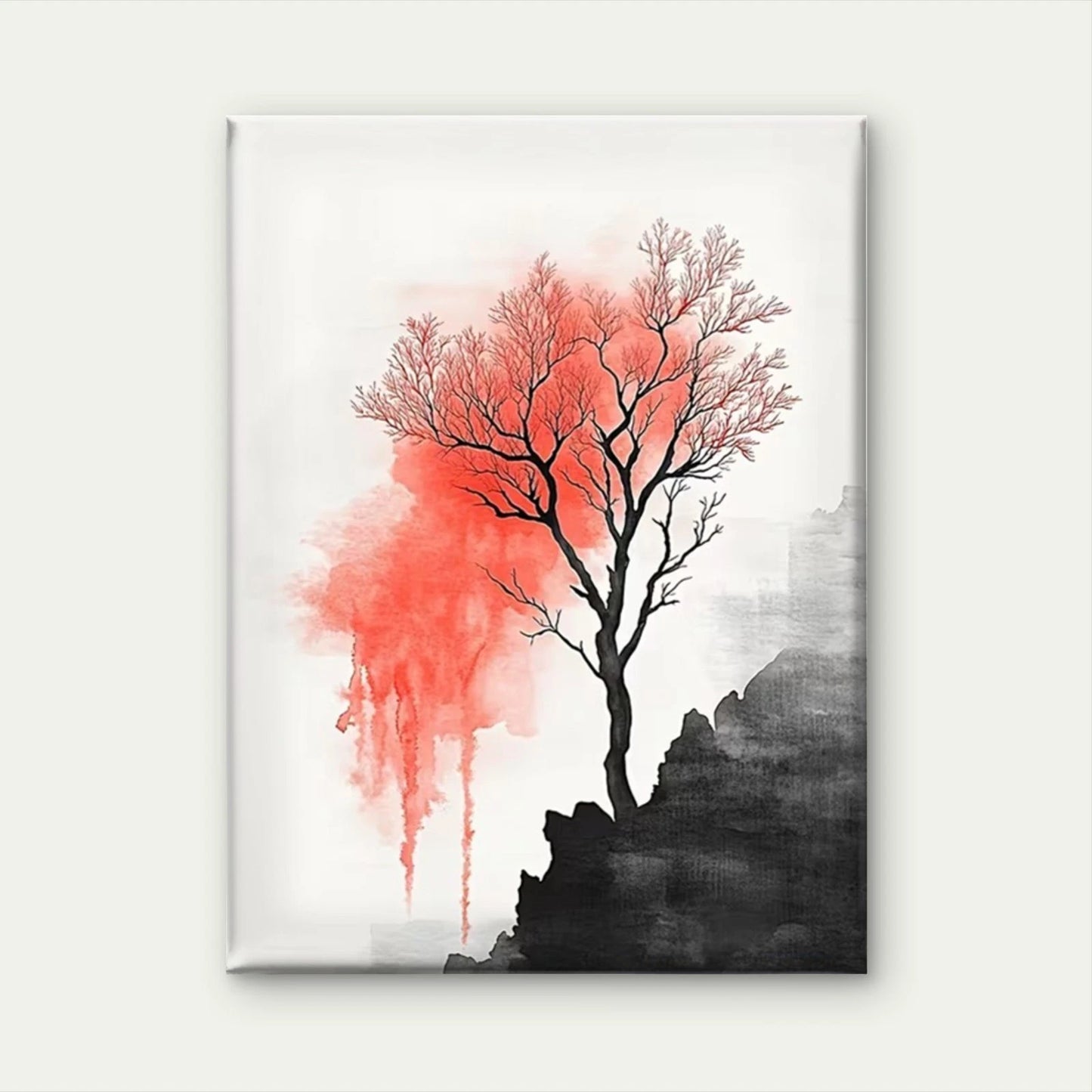 Watercolor Red Coral Ocean-Inspired Nature Print Ready to Hang