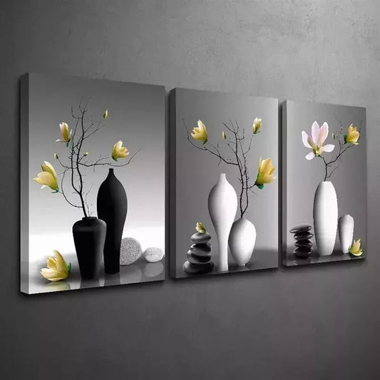 3pcs Elegant orchid Canvas Wall Art Set Canvas Framed 50x70cm - High Quality Print 100% Australian Made Wall Canvas Ready to Hang