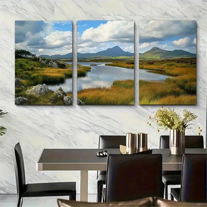 3pcs Connemara National Park Perfect Wall Art Set Canvas Framed 50x70cm - High Quality Print 100% Australian Made Wall Canvas Ready to Hang - Bella Home Decor
