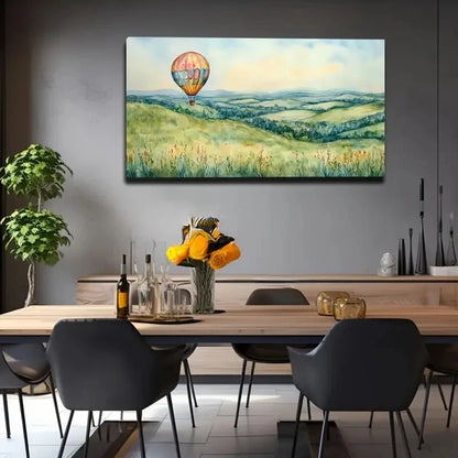 Hot Air Balloon Modern Deco Wall Art Canvas Office Home Room Framed 120x60cm
