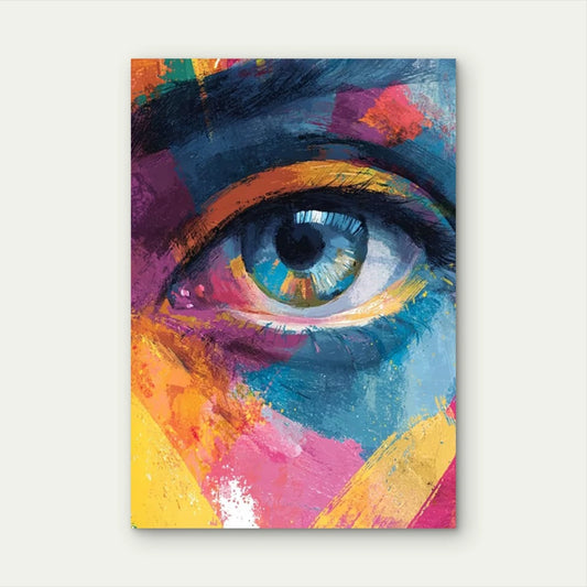 Colorful Abstract Eye Illustration 60x90cm Metal Print Ready to Hang