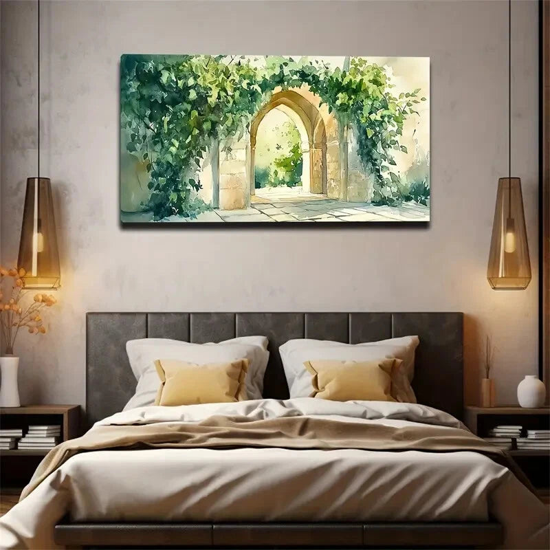 Modern And Simple Stone Arch Wall Art Canvas Office Home Room Framed 120x60cm - Bella Home Decor