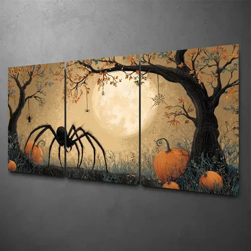 3pcs Spooky Night Forest Scene Wall Art Set Canvas Unframed - High Quality Print 100% Australian Made Wall Canvas