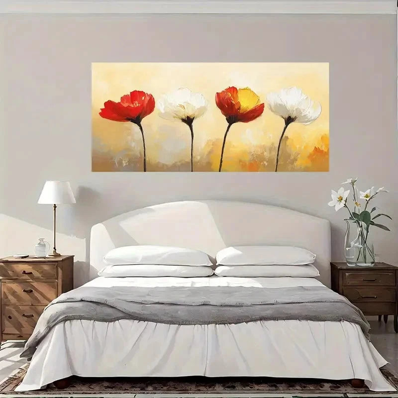 Abstract Floral Color Wall Art Canvas Office Home Room Framed 120x60cm
