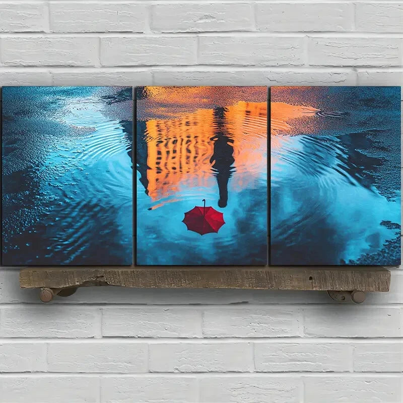 3pcs Abstract Raindrop Painting Metal Print Ready to Hang Art - Bella Home Decor
