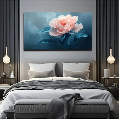 Peony Flower In Bloom Modern Wall Art Canvas Office Home Room Framed 120x60cm