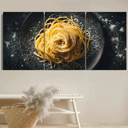 3pcs Italian Food Spaghetti Pasta Kitchen Art Wall Art Set Canvas Framed 60x90cm - High Quality Print 100% Australian Made Wall Canvas Ready to Hang