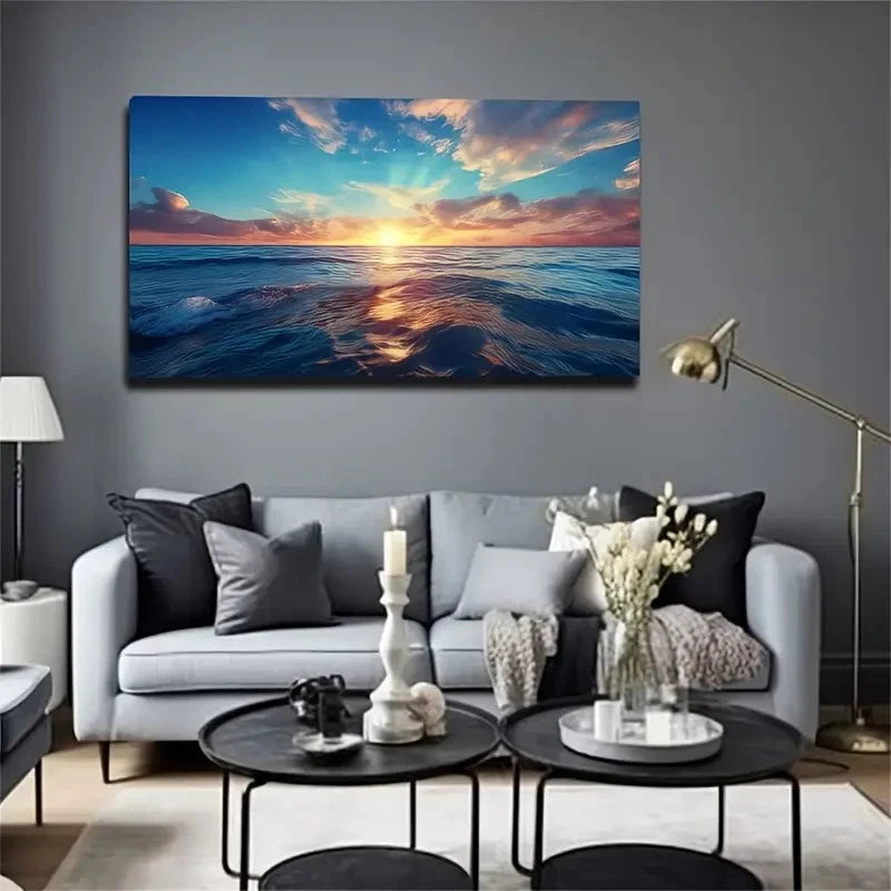 Coastal Landscape Seaside Wall Art Canvas Office Home Room Framed 120x60cm
