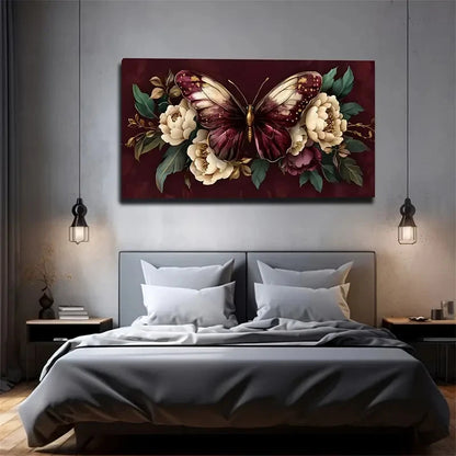 Combination Of Butterflies Wall Art canvas office home room framed 120x60cm - Bella Home Decor