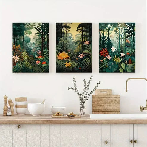 3pcs Flowers Trees & Forest Wall Art Canvas Framed 60x90cm - High Quality Print 100% Australian Made Wall Canvas Ready to Hang - Bella Home Decor