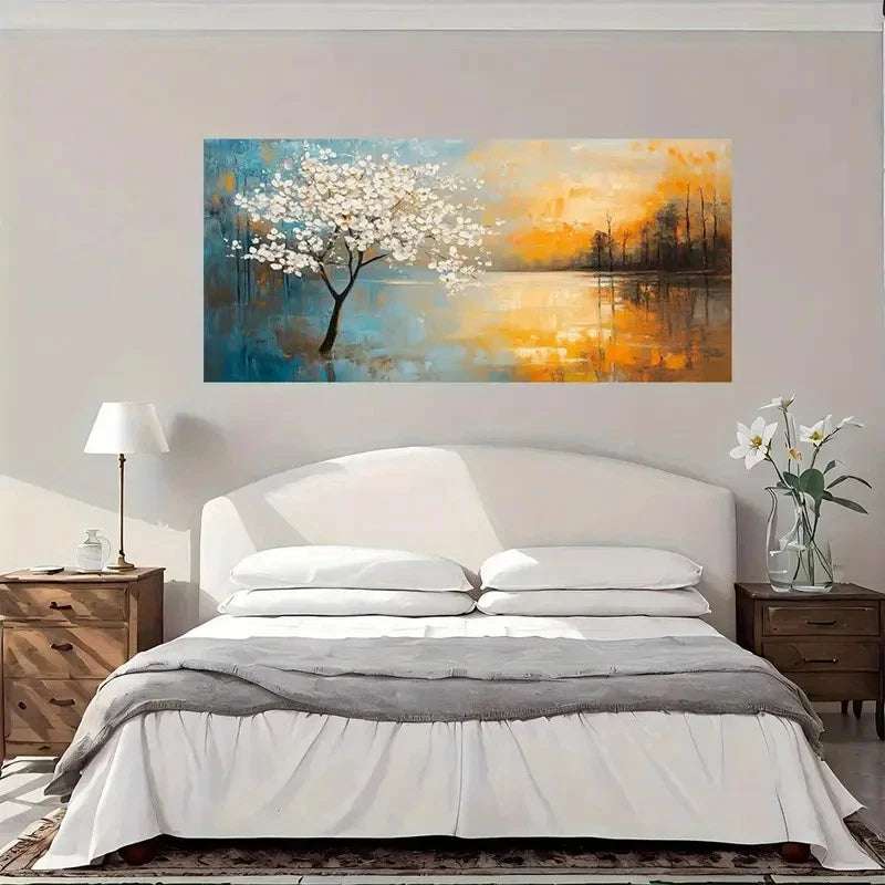 Japanese Cherry Blossom Wall Art Canvas Office Home Room Framed 120x60cm