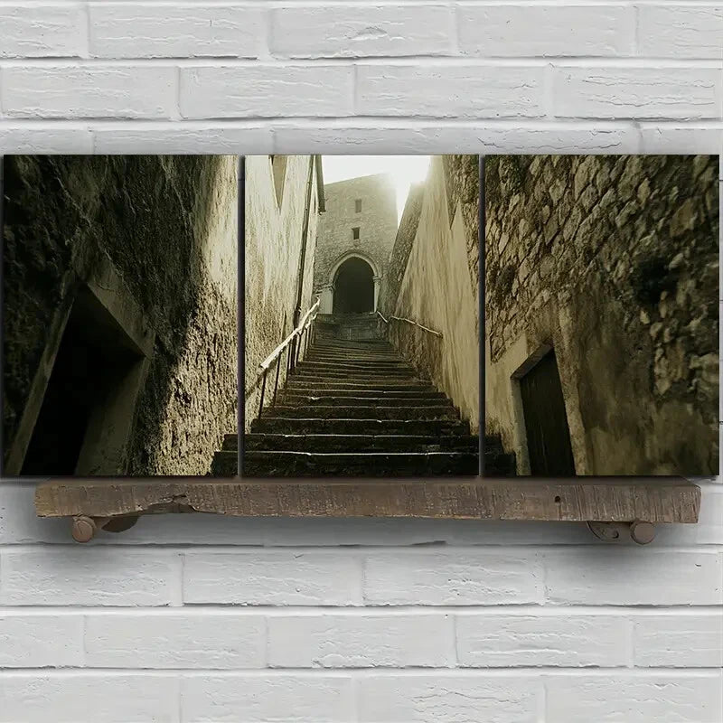 3pcs Sunshine on The Street Steps Metal Print Ready to Hang Art - Bella Home Decor