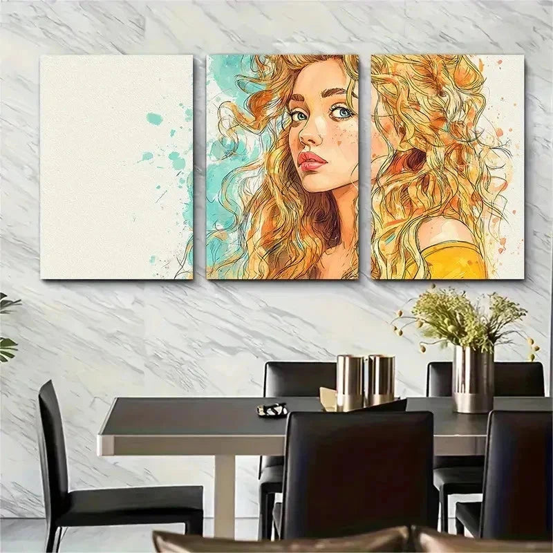 3pcs Inspirational Woman Aesthetic Perfect Wall Art Set Canvas Framed 50x70cm - High Quality Print 100% Australian Made Wall Canvas Ready to Hang
