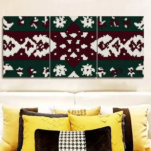 3pcs Christmas sweater pattern  Wall Art Set Canvas Unframed - High Quality Print 100% Australian Made Wall Canvas - Bella Home Decor