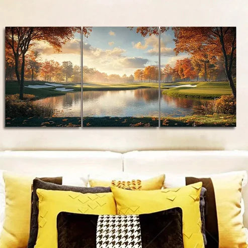 3pcs Golf Course Nature Wall Art Canvas Unframed - High Quality Print 100% Australian Made Wall Canvas - Bella Home Decor