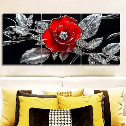 3pcs Jewel rose Painting Wall Art Set Canvas Unframed - High Quality Print 100% Australian Made Wall Canvas
