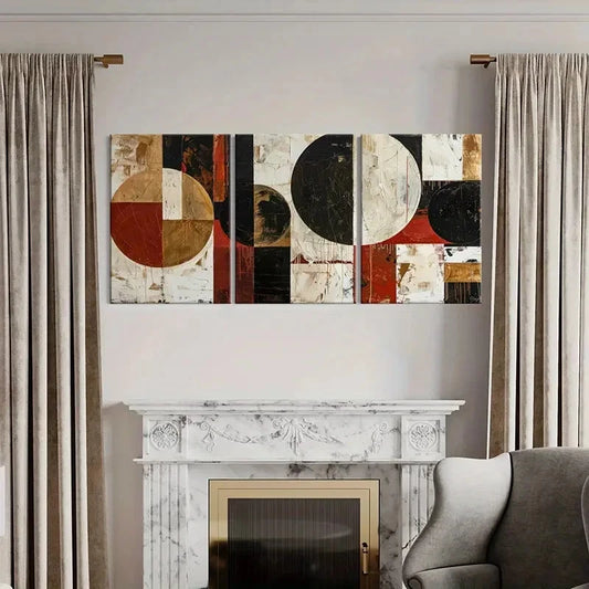 3pcs Abstract Art Geometric Design Metal Print Ready to Hang Art