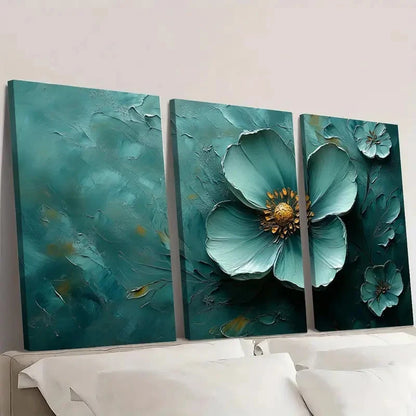 3pcs  Green Floral Abstract GFA    Wall Art Set Canvas Framed 60x90cm - High Quality Print 100% Australian Made Wall Canvas Ready to Hang - Bella Home Decor